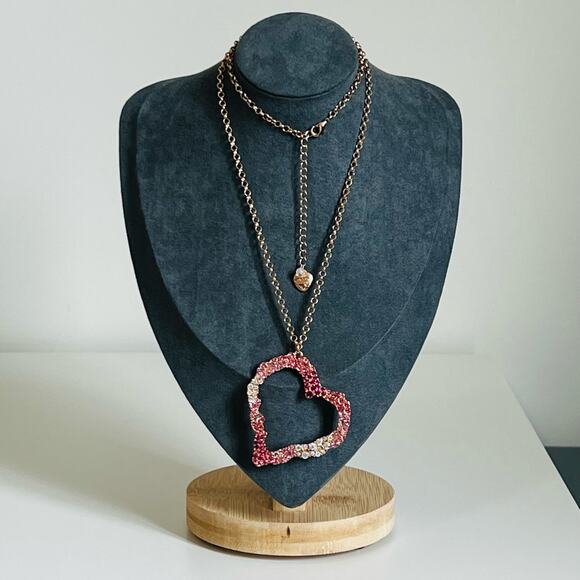Betsey Johnson “Not Your Babe” Heart Necklace in Rose Gold - Picture 1 of 7